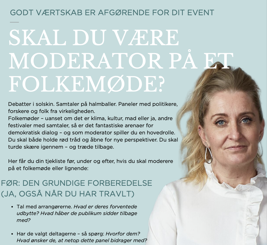 Skal du være moderator på et folkemøde? Her er din tjekliste